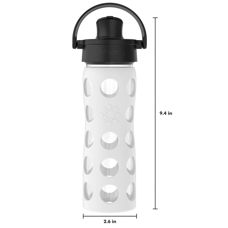 Lifefactory 16-Ounce Glass Water Bottle with Active Flip Cap and Protective Silicone Sleeve, Optic White - Image 4